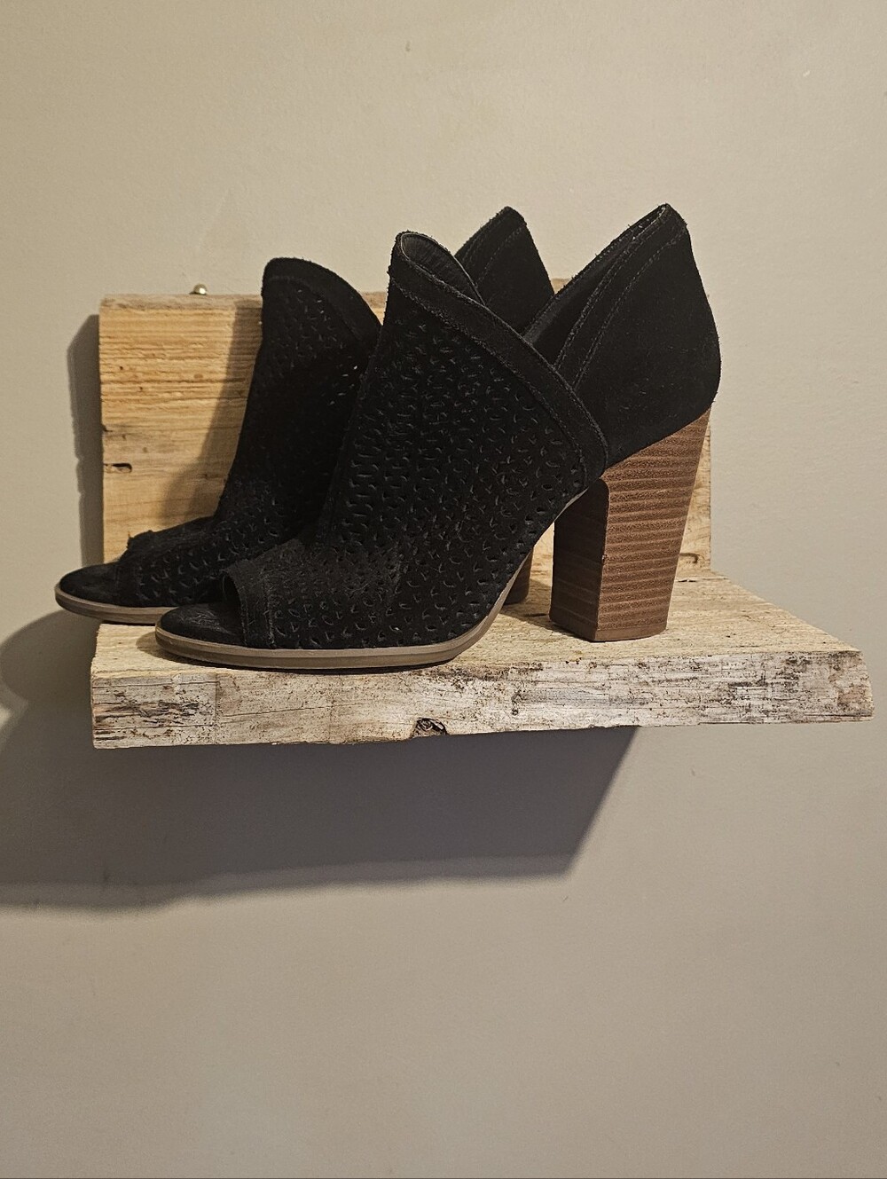 Lucky Brand Livey Open Toe Bootie Black Size 7